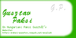 gusztav paksi business card